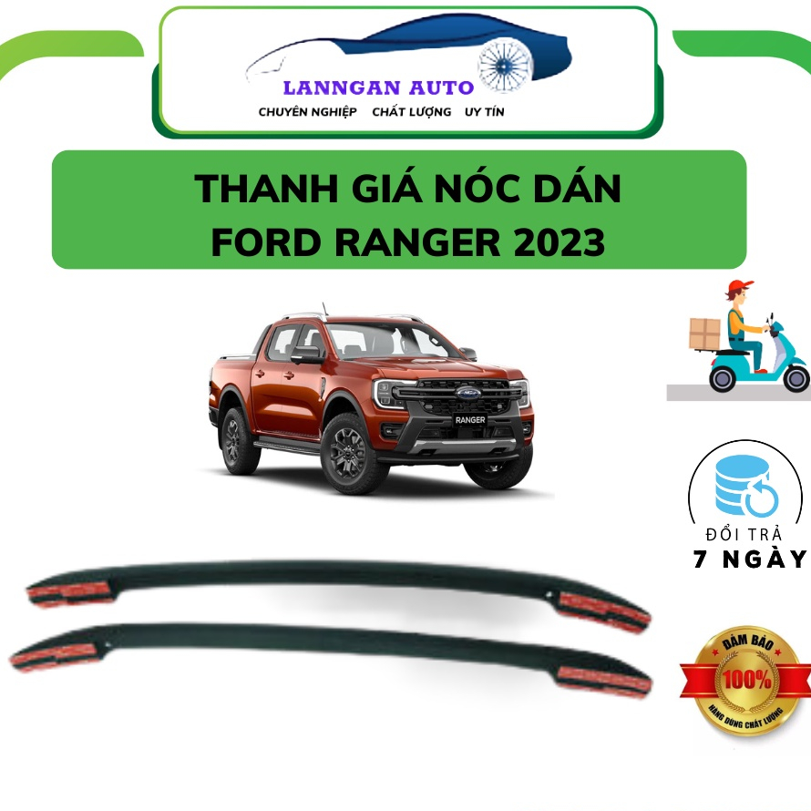 Thanh giá nóc xe FORD RANGER 2022-2025, giá nóc nhôm dán Ford ranger 2023. Chất liệu nhôm cao cấp