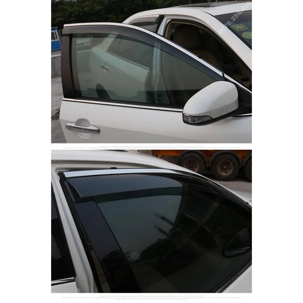 Bộ vè che mưa xe Toyota Camry 2007-2018 - Vè mưa chỉ mạ nhựa ABS cao cấp