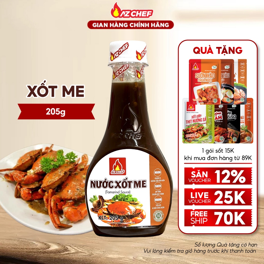 Sốt me chấm thịt nướng, cút lộn xào me,cua rang me 205g AZ CHEF dùng ...