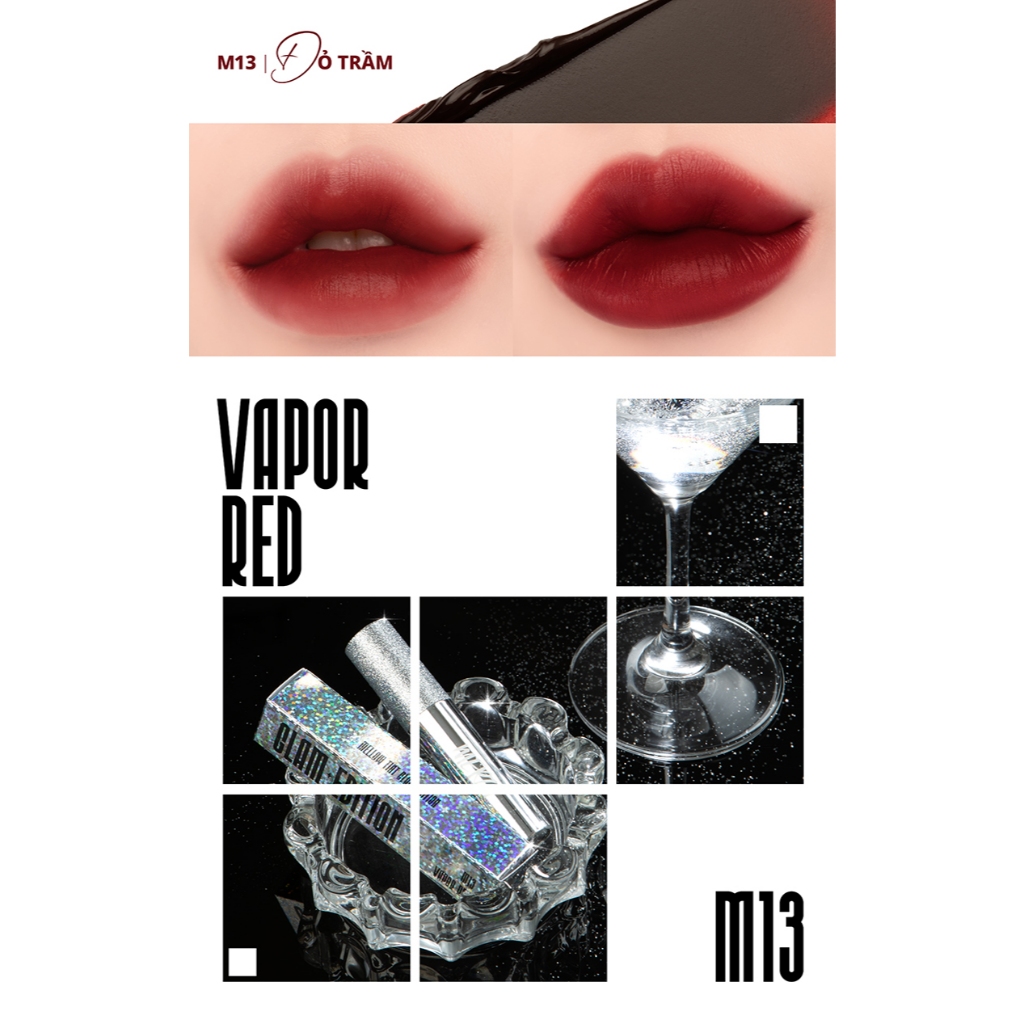 Ảnh [M13 GLam Vỏ Bạc] Son Kem Lì Hàn Quốc Mịn Mướt Merzy Noir In The Mellow Tint 4g 3