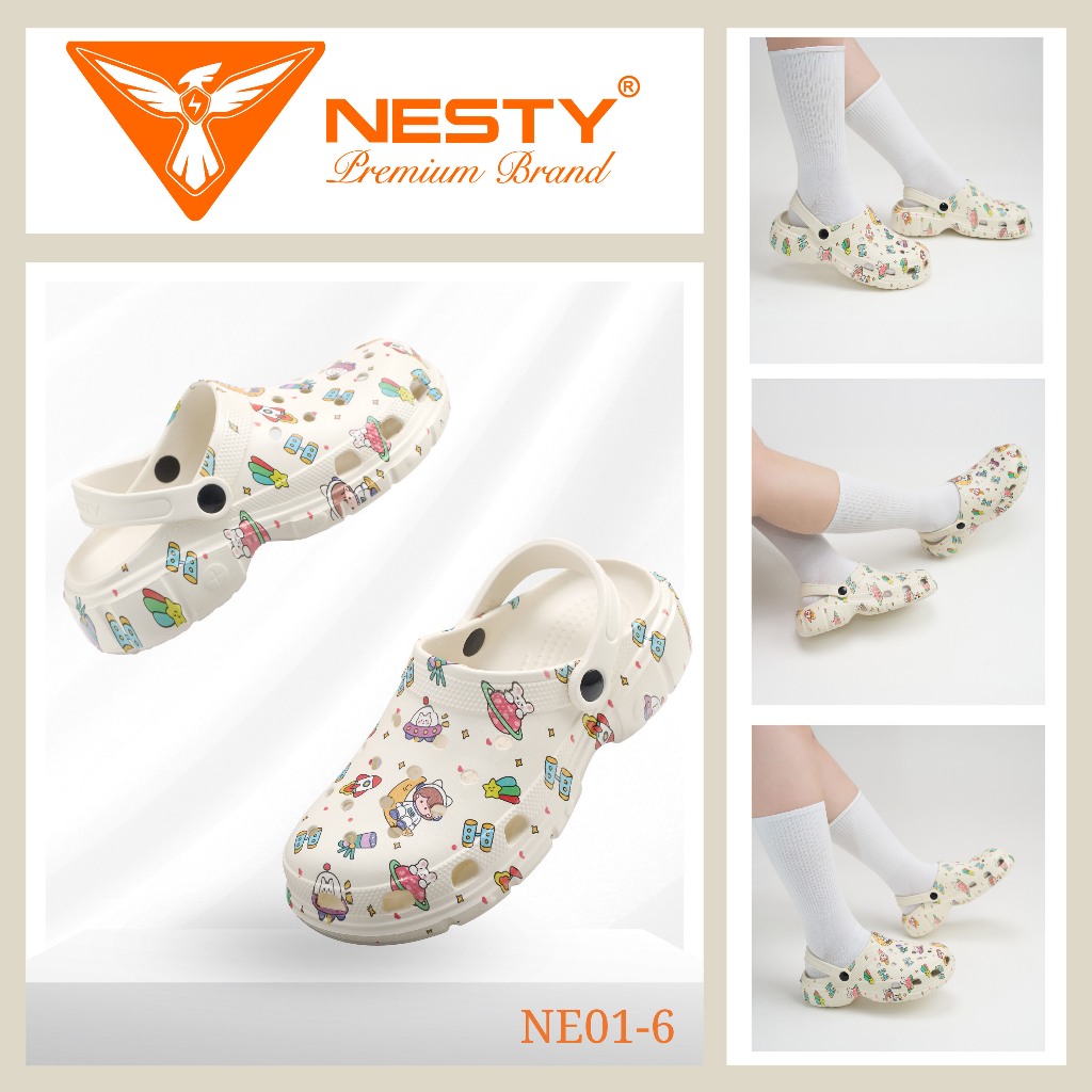 [NE01-6] Dép Sục NESTY In Họa Tiết Phi Hành Gia Đế Cao 4cm ( KO3 )