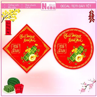 Tem Dán Tết 2026, Decal Dán Chúc Mừng Năm Mới, Tết Việt Decor Trang Trí Hộp Quà, Bánh, Kẹo, Mứt Ngày Tết.