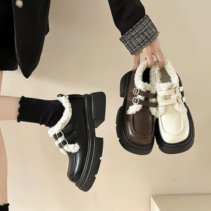 Giày nữ, giày đế đốc nữ lông cừu đế cao phong cách trẻ trung, cá tính