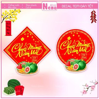 Tem Tết 2026, Decal Dán Chúc Mừng Năm Mới, Tết Việt Decor Trang Trí Hộp Quà, Bánh, Kẹo, Mứt Ngày Tết.