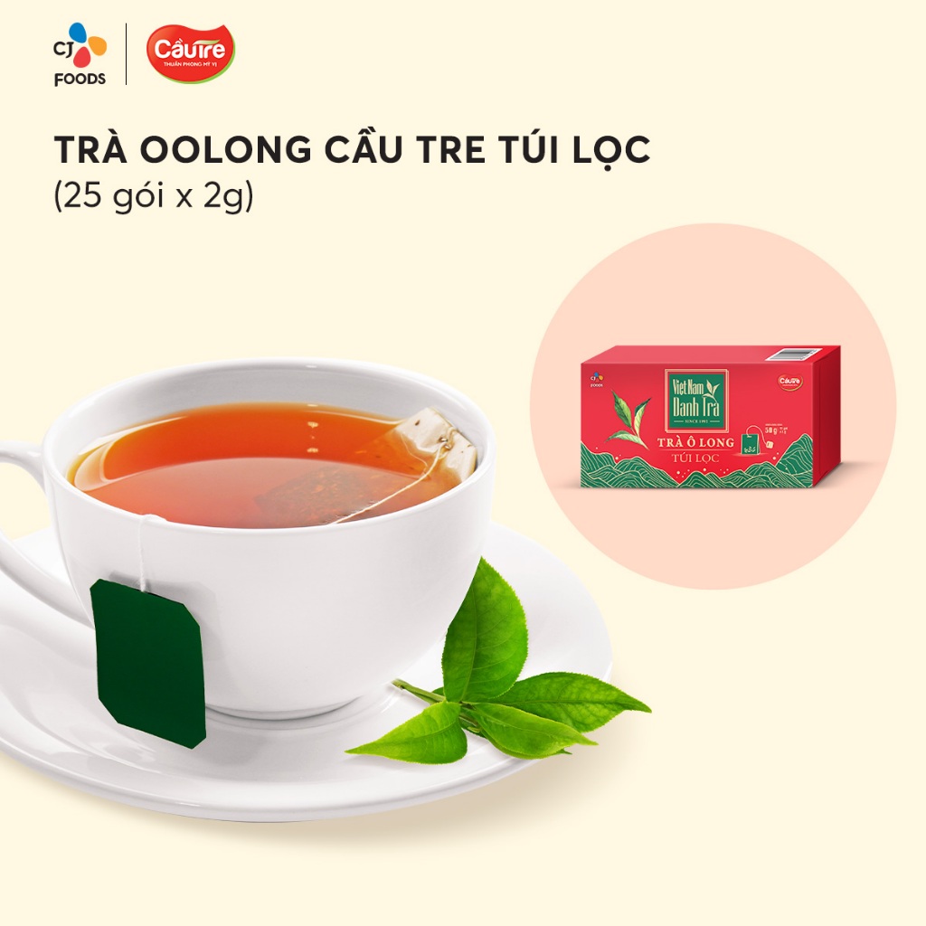 Ảnh Trà Oolong Túi Lọc Cầu Tre - 1 hộp (25 gói) / 3 hộp (75 gói) (Trà túi lọc o long/ô long pha chế) 3