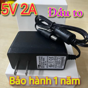 ADAPTER NGUỒN 5V 2A ĐẦU LỚN CHÂN TO jack to (LOẠI TỐT) DÙNG CHO CAMERA IP,HUB,BOX TV, MODEM, BỘ CHUYỂN QUANG AC BEL