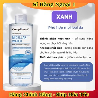 Nước Tẩy Trang Compliment Micellar Water - Dành cho da dầu mụn - Da Nhạy Cảm 400mL của Nga