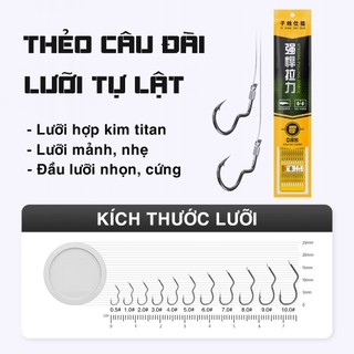 Thẻo Cước Lưỡi Tự Lật Chuyên Câu Rô Diếc Thẻo Câu Đài Buộc Sẵn Lưỡi Câu Cá Chất Lượng