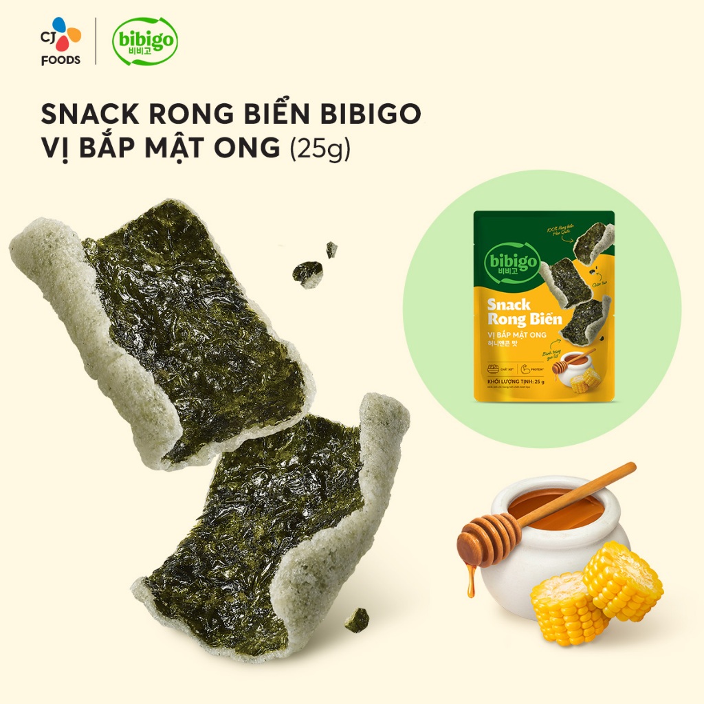 Snack Rong biển ăn liền Hàn Quốc Bibigo vị Bắp Mật ong 25g | Shopee ...