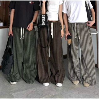 Quần Dài Kẻ Sọc Ống Rộng Form Unisex Nam Nữ Nhiều Màu_SSSTore
