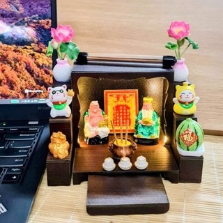 Tủ thờ Mini Đèn Led thần tài thổ địa mẫu 2025