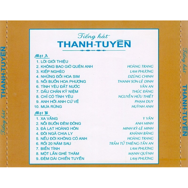 Băng Cassette Thanh Tuyền 1 ( Thu Âm Trước 75)