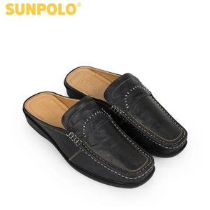 [Tặng dây nịt đơn từ 999k] Dép sabo Giày sục nam Da bò cao cấp SUNPOLO SPO003