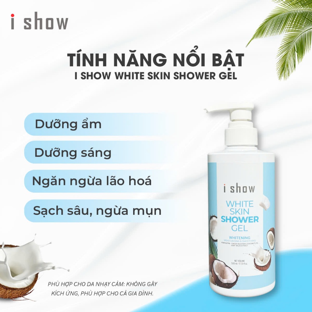 Ảnh Sữa Tắm Dưỡng Trắng I SHOW Cấp Ẩm Mịn Màng Làm Săn Chắc Làn Da -  iShow White Skin Shower Gel 500ml 4