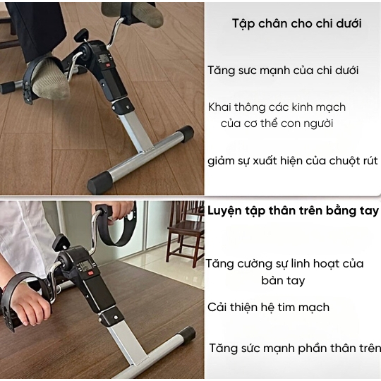 Xe đạp mini tập phục hồi chức năng & tập thể dục chân tay