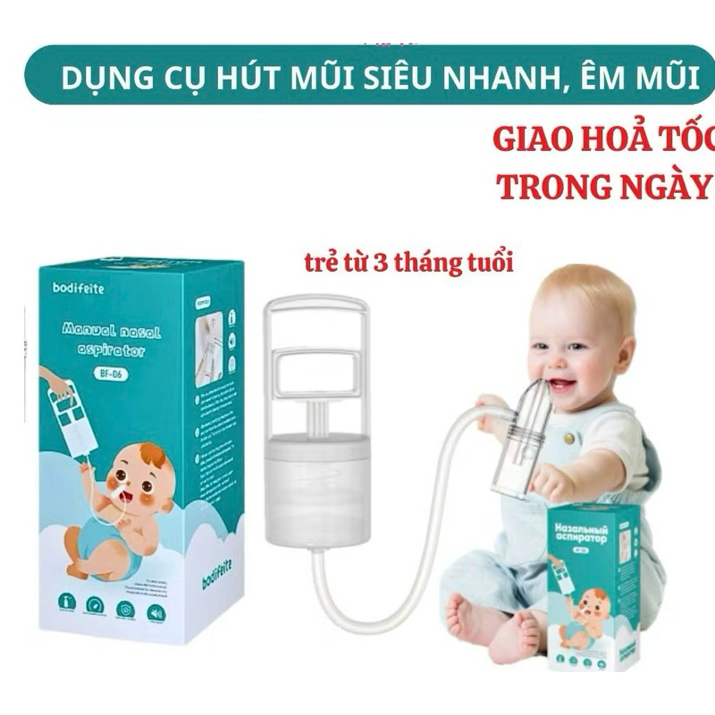 Dụng cụ hút mũi kéo tay thế hệ mới chất liệu nhựa nguyên sinh, lực hút mạnh an toàn cho bé tibongstore