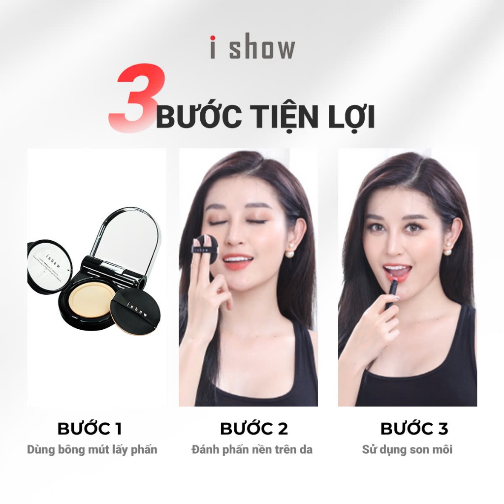 Ảnh Combo Cushion I SHOW (kèm lõi thay thế) Son Lì & Son Dưỡng Trang Điểm Tiện Lợi Kiềm Dầu Mỏng Nhẹ 24h 3