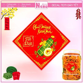 Tem Tết 2026, Decal Dán Chúc Mừng Năm Mới, Tết Việt Hình Thoi Decor Trang Trí Hộp Quà, Bánh, Kẹo, Mứt Ngày Tết.