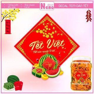 Tem Tết 2026, Decal Dán Tết Việt Hình Thoi Decor Trang Trí Hộp Quà, Giỏ Quà, Hộp Bánh, Kẹo, Mứt Ngày Tết.