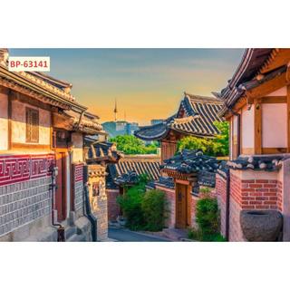 Tranh dán tường đường phố Hàn Quốc HONGKONG, NHẬT BẢN 3D, tranh vải lụa tặng keo và dụng cụ dán