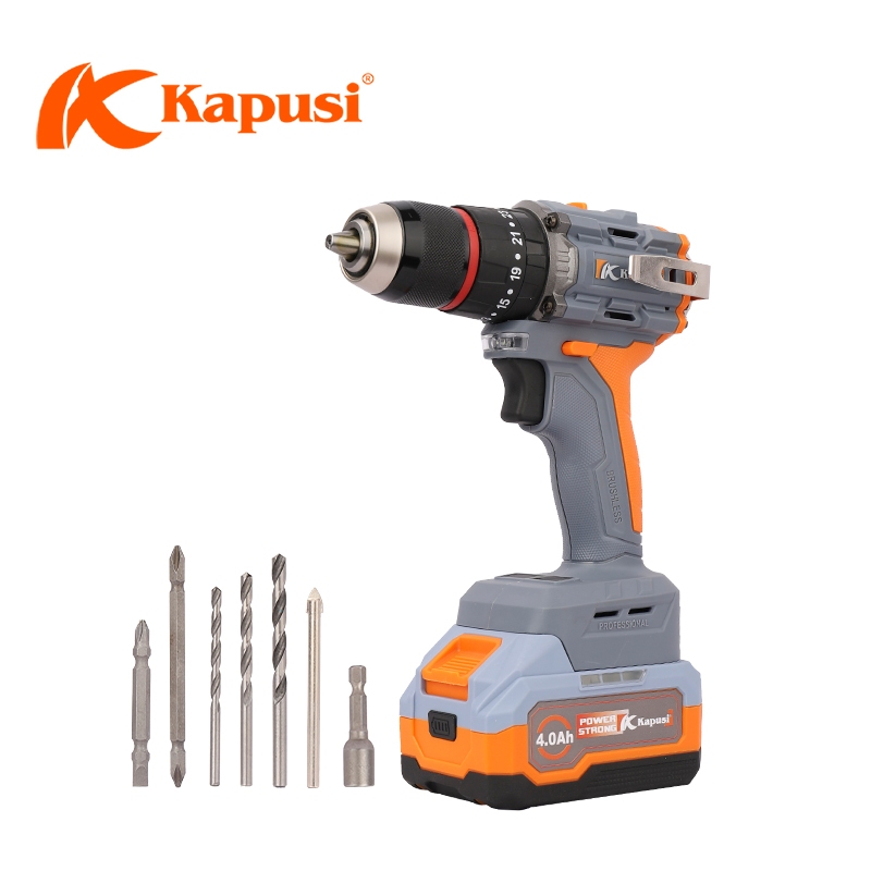 Máy khoan pin 21V Kapusi | Động cơ không chổi than | Pin chuẩn đủ dung lượng 4.0Ah / 6.0Ah