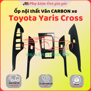 Ốp nội thất xe Toyota Yaris Cross 2023, 2024 nhựa ABS vân carbon cao cấp, thẩm mỹ, trang trí xe