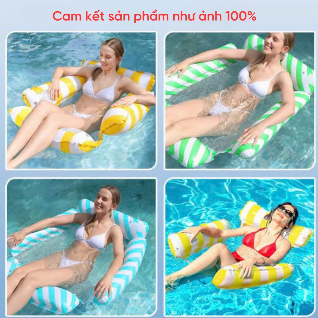 [TẶNG BƠM MINI]Phao bơi 3 ống gấp gọn,ghế phao thư giãn nổi trên nước