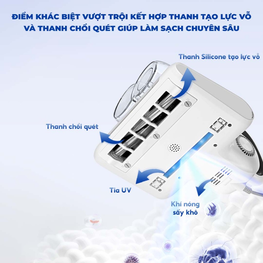 Ảnh Máy hút bụi giường nệm Aqua CMP105R 14,000Pa hút được tóc, hạt, bụi mịn, có tia UV, sấy nóng 56 độ 2