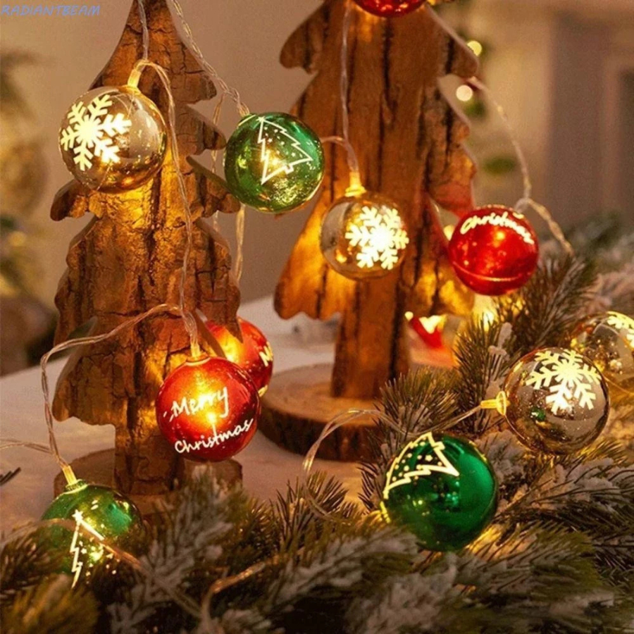 Dây đèn LED trang trí Noel kiểu trái châu Ngôi sao - Cắm điện Trang trí Noel siêu lung linh