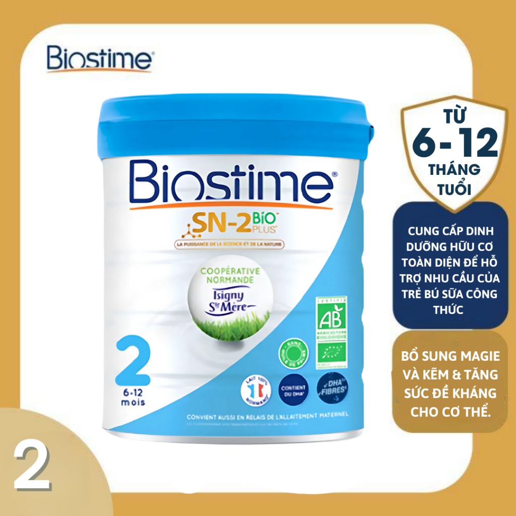 Ảnh Sữa Bò Phát Triển Toàn Diện Cho Bé Biostime SN-2 Organic-Sữa Bột Cân Bằng Hệ Tiêu Hóa Bé -Sữa Tăng Sức Đề Kháng Cho Trẻ 4