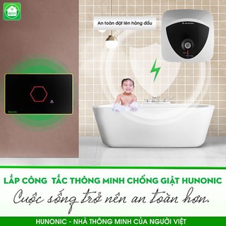 Công Tắc Thông Minh Wifi Cảm Ứng, Công Tắc Chống Giật Cho Bình Nóng Lạnh Hunonic Datic - DTSWU1