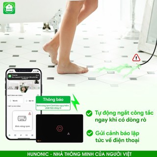 Công Tắc Thông Minh Wifi Cảm Ứng, Công Tắc Chống Giật Cho Bình Nóng Lạnh Hunonic Datic - DTSWU1