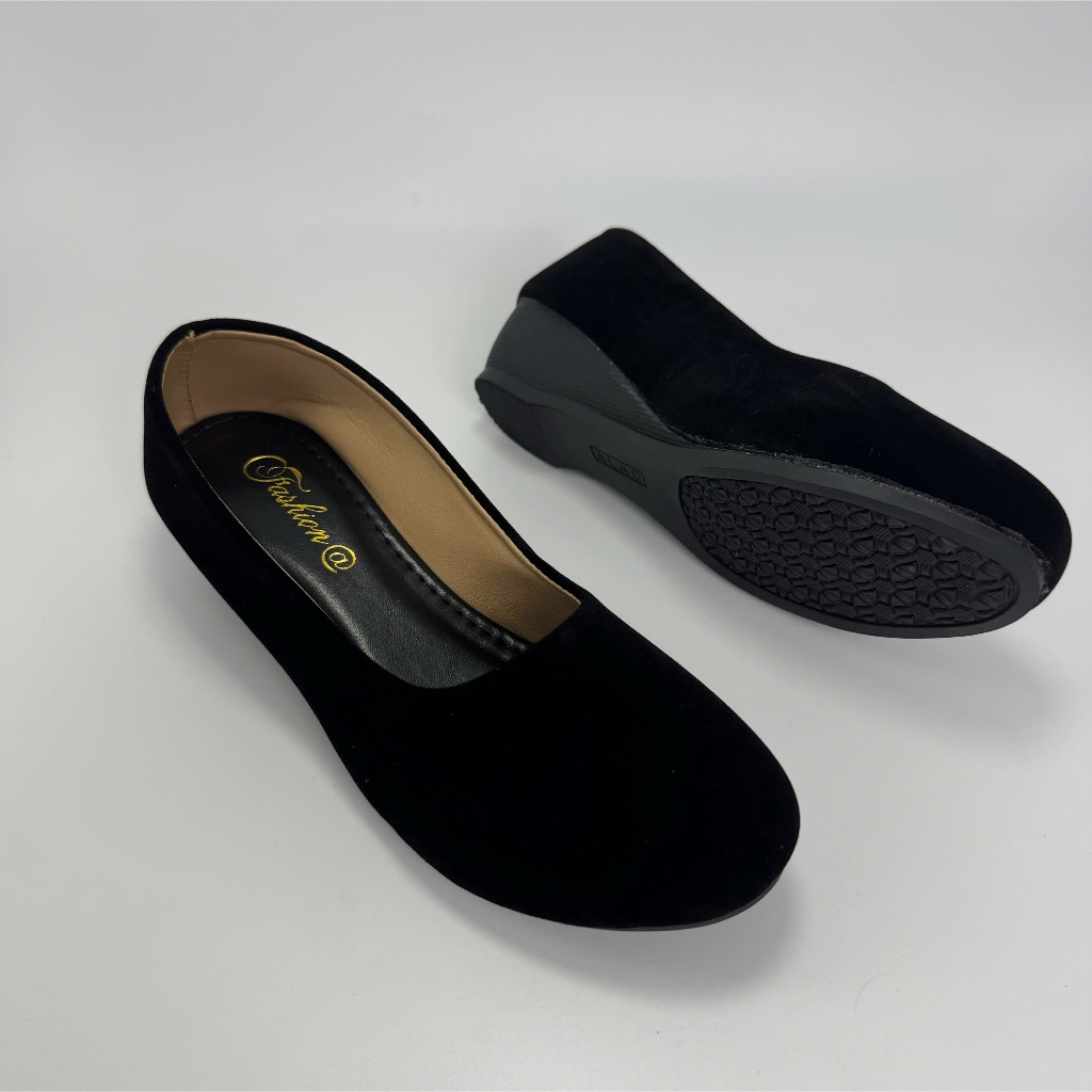 Giày nhung nữ cao cấp mã CG38- Giay nữ nhung trung tuổi 3cm