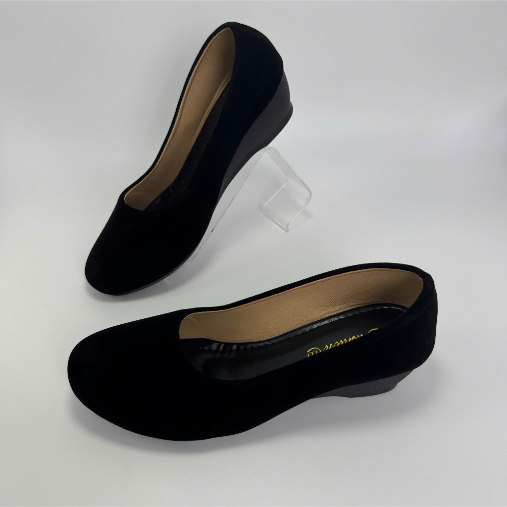 Giày nhung nữ cao cấp mã CG38- Giay nữ nhung trung tuổi 3cm