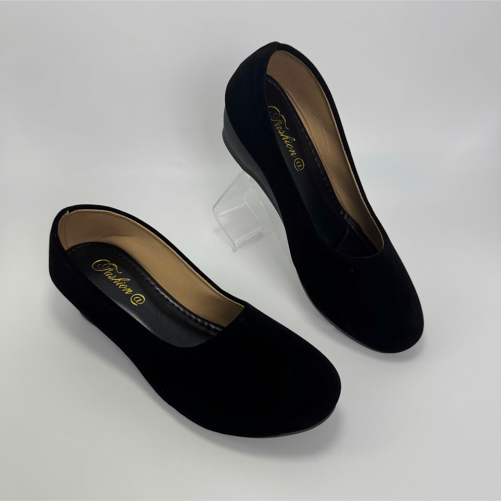 Giày nhung nữ cao cấp mã CG38- Giay nữ nhung trung tuổi 3cm