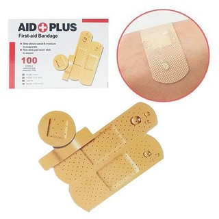 Hộp 100 Chiếc Miếng Băng Cá Nhân Urgo Aid Plus có 4 size khác nhau.