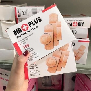 Hộp 100 Chiếc Miếng Băng Cá Nhân Urgo Aid Plus có 4 size khác nhau.