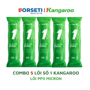 Combo 5 lõi số 1 Kangaroo - Lõi PP 5 micron loại bỏ cặn bẩn có kích thước lớn hơn hoặc bằng 5 micron