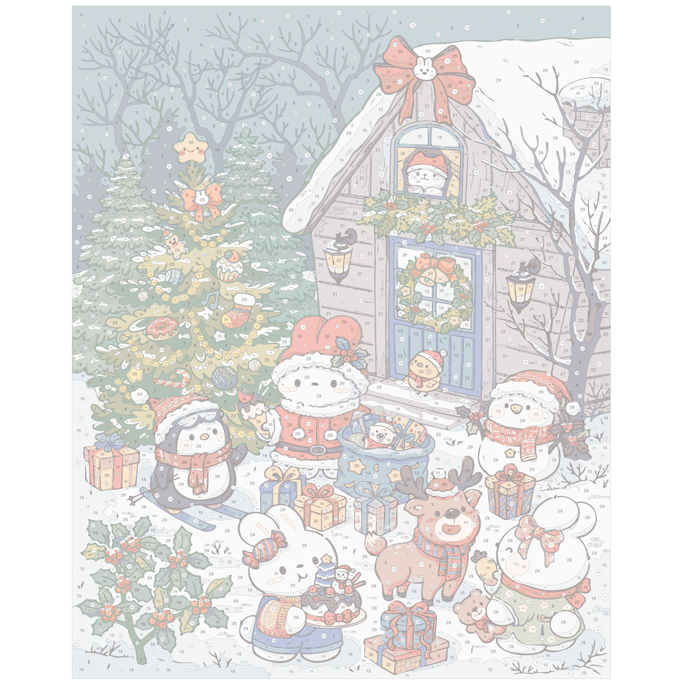 Tranh Tô Màu Số Hoá Giáng Sinh Noel Phong Cảnh Tuyết Rơi COCI Hoạt Hình Cute Làm Quà Tặng PCC4085