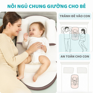Gối Chống Trào Ngược Cho Bé, Đệm Ngủ Định Hình Bảo Vệ Cột Sống Kèm Gối Chặn Và Gối Gác Chân Dễ Dàng Vệ Sinh G01
