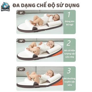 Gối Chống Trào Ngược Cho Bé, Đệm Ngủ Định Hình Bảo Vệ Cột Sống Kèm Gối Chặn Và Gối Gác Chân Dễ Dàng Vệ Sinh G01