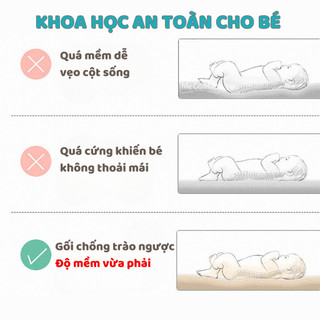 Gối Chống Trào Ngược Cho Bé, Đệm Ngủ Định Hình Bảo Vệ Cột Sống Kèm Gối Chặn Và Gối Gác Chân Dễ Dàng Vệ Sinh G01
