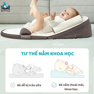 Gối Chống Trào Ngược Cho Bé, Đệm Ngủ Định Hình Bảo Vệ Cột Sống Kèm Gối Chặn Và Gối Gác Chân Dễ Dàng Vệ Sinh G01