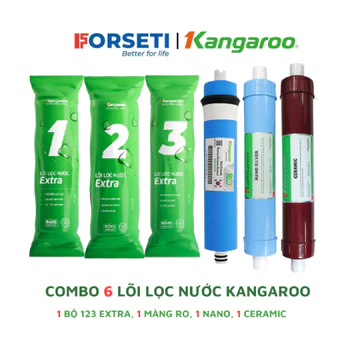 Trọn bộ 6 lõi lọc nước Kangaroo chính hãng dùng cho máy lọc nước Kangaroo KG103KV, KG08