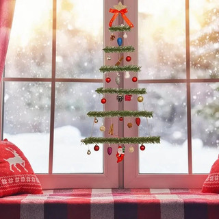 Cây thông noel decor giáng sinh bằng gỗ tự nhiên trang trí bao gồm phụ kiện