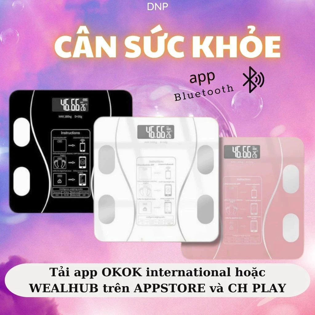 Cân Điện Tử sức khoẻ DNP - Bluetooth Phân Tích Chỉ Số Cơ Thể
