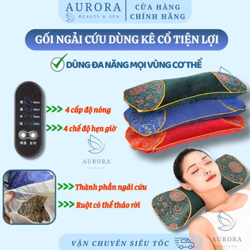 Gối kê cổ ngải cứu thảo dược cắm điện | Gối ngải cứu thảo dược dùng kê cổ vai gáy, kê lưng, kê chân