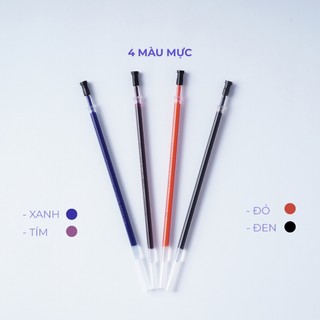Hộp 20 Ngòi Bút Gel CLASSMATE Ruột Bút Gel 0.5mm 4 Màu Xanh Đen Tím Đỏ, Nét Trơn, Đều Mực Và Nhanh Khô CL-GR101