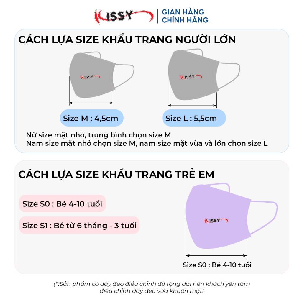 Ảnh Khẩu trang Kissy nữ size M hoa xanh vải cotton kháng khuẩn ngăn bụi mịn PM 2.5 chống tia UV M0-0041 3