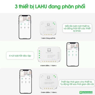 Công Tắc Wifi Lahu, Công Tắc Hẹn Giờ Không Cần Internet RTC Hunonic, Công Suất Lên Đến 4000W - LAHU
